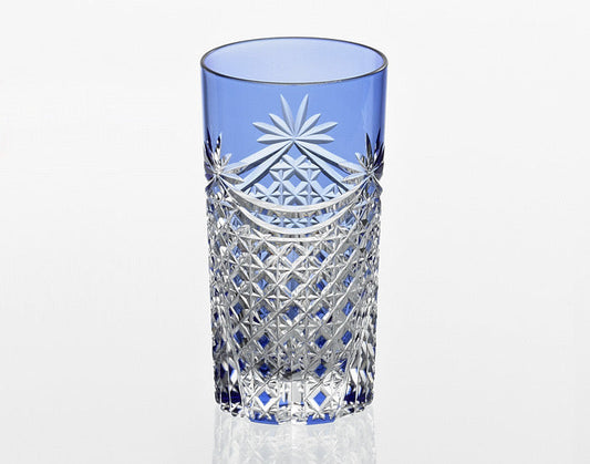 KAGAMI Tumbler, Edo Kiriko "Drape & Tetragonal Basket Weave"