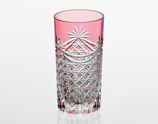 KAGAMI Tumbler, Edo Kiriko "Drape & Tetragonal Basket Weave"