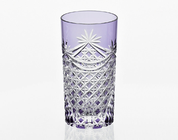 KAGAMI Tumbler Edo Kiriko "Drape & Tetragonal Basket Weave"