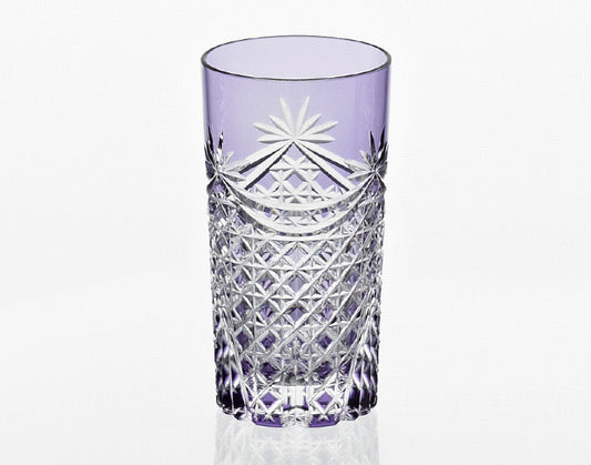 KAGAMI Tumbler Edo Kiriko "Drape & Tetragonal Basket Weave"