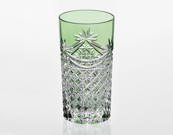 KAGAMI Becher Edo Kiriko „Drape & Tetragonal Basket Weave“