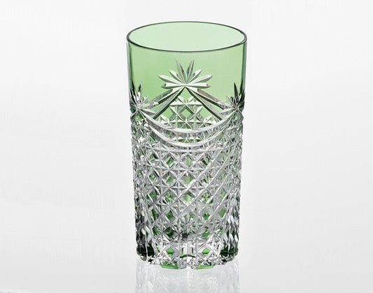 KAGAMI Tumbler Edo Kiriko "Drape & Tetragonal Basket Weave"