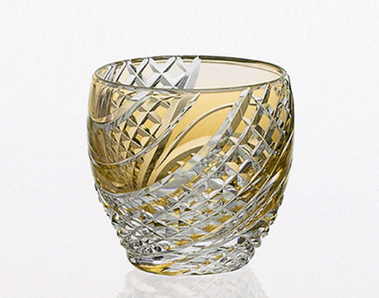 Sake Glass, Edo Kiriko "Fish scales strip"