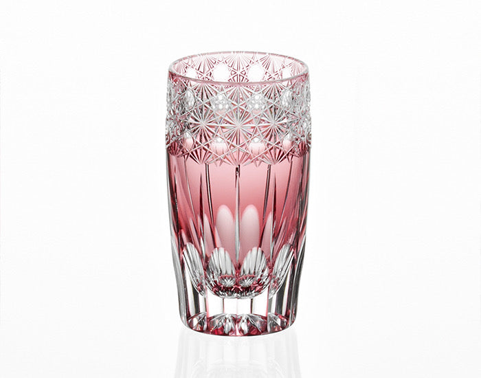KAGAMI Slim Glass, Edo Kiriko „Koka (Leuchtende Blumen)“ von Junichi Nabetani, Meister des traditionellen Handwerks