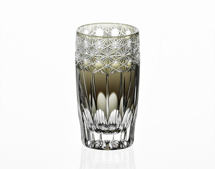 KAGAMI Slim Glass, Edo Kiriko "Koka (Shining flowers)" by Junichi Nabetani, Master of traditional crafts