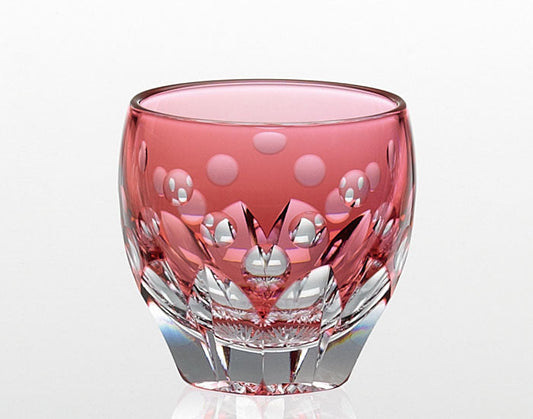 Sake-Glas, Edo Kiriko „Cherry“ von Satoshi Nabetani, Meister des traditionellen Handwerks